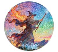 Maestro Merlín, Puzzle Circular De 1000 Piezas, Desafío Mental Y Diversión, Decoración, Apto para Adultos, Mythological Figure, 1000pcs (67.5x67.5cm)