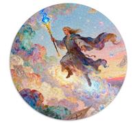 Maestro Merlín, Puzzle Redondo 1000 Piezas, Momento De Relajación Y Concentración, Decoración De Pared, Apto para Niños, Mythological Figure, 1000pcs (67.5x67.5cm)