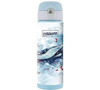 Maestro MR-1634 - Termo de acero inoxidable para bebidas calientes o frías, 400 ml, diseño de ballenas