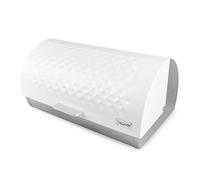 Maestro MR-1676 Panera con tapa corredera de acero inoxidable, generosa panera, robusta para organizar la cocina con estilo, color blanco