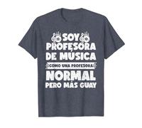 Maestro Música Colegio - Profesor Música Camiseta, Hombre, Azul Jaspeado, S
