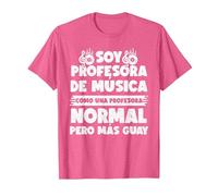 Maestro Música Colegio - Profesor Música Camiseta, Hombre, Rosa Jaspeado, L
