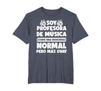 Maestro Música Colegio - Profesor Música Camiseta, Hombre Tallas Grandes, Azul Jaspeado, 3X Alto