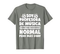 Maestro Música Colegio - Profesor Música Camiseta, Hombre, Verde Militar Jaspeado, L