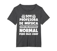 Maestro Música Colegio - Profesor Música Camiseta, Mujer Tallas Grandes, Jaspeado Oscuro, 1XL Grande