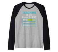 Maestro Sube de Nivel Mi sujeto es un Jugador de Aventuras Camiseta Manga Raglan
