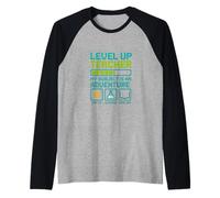 Maestro Subir de Nivel Mi asignatura es una Aventura Gamer Educación Camiseta Manga Raglan