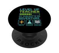 Maestro Subir de Nivel Mi asignatura es una Aventura Gamer Educación PopSockets PopGrip Adhesivo