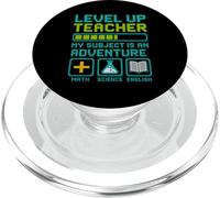 Maestro Subir de Nivel Mi asignatura es una Aventura Gamer Educación PopSockets PopGrip para MagSafe