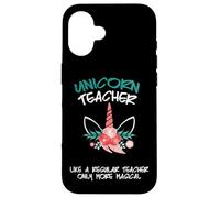 Maestro Unicornio Escuela Mágica Educación Lindo Carcasa para iPhone 16