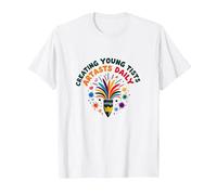 Maestros de Arte Creando Jóvenes Artistas Diarios Colorido Diversión Camiseta, Hombre, Blanco, XXL