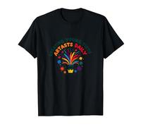 Maestros de Arte Creando Jóvenes Artistas Diarios Colorido Diversión Camiseta, Hombre, Negro, L