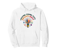 Maestros de Arte Creando Jóvenes Artistas Diarios Colorido Diversión Sudadera con Capucha, Unisex para Adultos, Blanco, XL