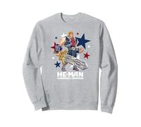 Maestros del Universo - He-Man Stars Sudadera, Unisex para Adultos, Gris Jaspeado, M