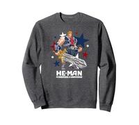Maestros del Universo - He-Man Stars Sudadera, Unisex para Adultos, Jaspeado Oscuro, XXL