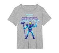 Maestros del Universo - Skeletor 40th Camiseta, Mujer Tallas Grandes, Gris Jaspeado, 2XL Grande