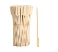 MAEXUS® Pinchos para barbacoa de madera de 12 cm, 100 palillos de bambú, pinchos de madera para pinchos de madera, pinchos de madera para pinchos de madera