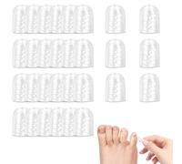 MAEXUS Protector de dedos de silicona, 30 unidades, protección de dedos de gel transpirable, puntera grande, reutilizables, separadores de dedos para hombres y mujeres