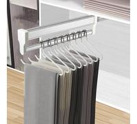 MAFAGE Barra de percha de ropa extensible para guardarropa, Riel con barra extraíble para armario, organizador para colgar ropa para armario o vestidor, acero inoxidable (547 mm)