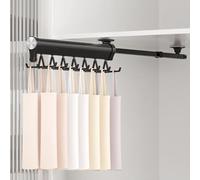 MAFAGE Barra extensible para armario, aluminio, ahorro espacio Negro 392 mm