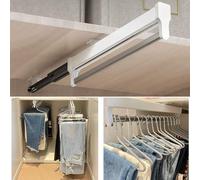 MAFAGE Barra extensible para colgar la percha, barra telescópica ajustable, 292 mm, color blanco