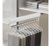 MAFAGE Barra extensible para colgar ropa, aleación de aluminio, resistente, ajustable, barra telescópica para armarios y zonas de almacenamiento, barra telescópica (blanco, 442 mm)