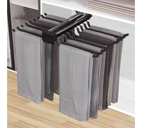 MAFAGE Soporte extensible para pantalón, barra para 18 pantalón, suspensión con amortiguador silencioso, organizador de ropa que ahorra espacio 45,8 cm