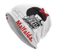Mafalda Anime Cuadros Unísex, Gorros para Adultos Gorros de Punto, Gorro de Capilla Hip Hop cálido Otoño, Invierno al Aire Libre, Sombreros con Calaveras