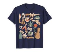 Mafia Delito Protección de Gángsteres Tráfico de Drogas Camiseta, Hombre, Azul Marino, 4XL