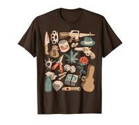Mafia Delito Protección de Gángsteres Tráfico de Drogas Camiseta, Hombre, Marrón, S