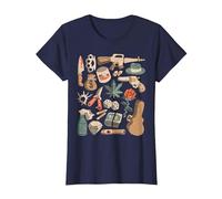 Mafia Delito Protección de Gángsteres Tráfico de Drogas Camiseta, Mujer, Azul Marino, XL