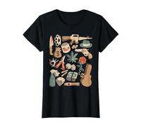 Mafia Delito Protección de Gángsteres Tráfico de Drogas Camiseta, Mujer, Negro, M