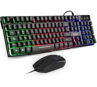 Mafiti RK101 Combo Teclado Español y Ratón,Teclado Retroiluminado y Ratón Gaming Retroiluminado, Sensación Mecánico Teclado, Ideal para Jugar y Trabajar