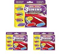 Mafra 3SHINE - Lote de 3 paños de Microfibra: Azul para Cristales, Rojo para Interiores y Morado para Exteriores (Paquete de 3)