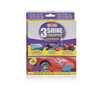 Mafra 3SHINE - Lote de 3 paños de Microfibra: Azul para Cristales, Rojo para Interiores y Morado para Exteriores