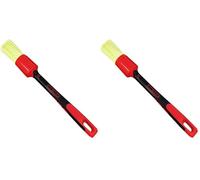 Mafra - Cepillo White Car Detailing 24 mm, Ideal para Limpiar Interiores y Exteriores del Coche: Llantas, Plásticos, Motor, Volante y Costuras de los Asientos (Paquete de 2)