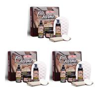 Mafra, Charme, kit para limpiar asientos de coche y salpicaderos, limpia, nutre y hace que el cuero sea flexible, también adecuado para uso doméstico y telas de imitación de cuero (Paquete de 3)