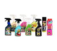 Mafra - Juego de tratamiento de tejidos 3 en 1, tratamiento de plásticos 3 en 1, Glass Cleaner, Last Touch, HP12, Killer elimina insectos, Fallout, Extreme Black más paquete de 7 paños de microfibra