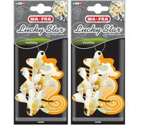 Mafra, Lucky Star Vanilla, Fragancia de Vainilla, Innovador Diseño de Caballito de Mar, Fragancia Ajustable y Duradera, Fácil de Colgar en el Espejo Retrovisor, 1 Unidad (Paquete de 2)
