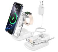 mag-Safe Estación de Carga inductiva Plegable 3 en 1, Compatible con 15/14/13/12 Pro MAX, Cargador inalámbrico, iWatch Ultra2/1/Series 9/8, AirPods