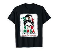 MAGA Los mexicanos siempre cruzan la bandera femenina de México Camiseta