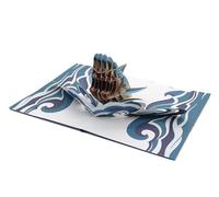 Magalodon Shark - Tarjeta de felicitación en 3D, hecha a mano, con texto "Good Luck Get Well Soon Felicitación, cumpleaños, aniversario para todas las ocasiones