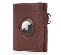 MAGATI Cartera delgada con compartimento para monedas, protección RFID, mini cartera para hombre y mujer, pequeño, funda para tarjetas il santo, tarjetero para carro de la compra, monedero, marrón