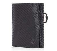 MAGATI Cartera delgada con compartimento para monedas, protección RFID, mini cartera para hombre y mujer, pequeño, funda para tarjetas il santo, tarjetero para carro de la compra, monedero, Carbon