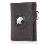 MAGATI Slim Wallet Il Santo - Tarjetero de piel auténtica con protección RFID - Cartera con 7 ranuras para tarjetas - Bolsillo para monedas, funda AirTag - 1 año de fundservice incluido, Naranja