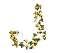 MAGAUSVZVK Esta Corona de Girasoles Artificiales Mide 2,4 Metros de Largo y se Puede Colgar como decoración. Es Ideal para Jardines, cercas, Casas, Bodas y Otras Ocasiones. (Juego de Tres)