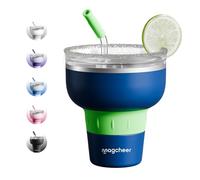 magcheer 500ml Copa Margarita Termica con Tapa y Pajita | Vaso de Cóctel de Acero Inoxidable | Diseño Apilable | Regalo Para Hombre y Mujere | Fiesta de Piscina y Vacaciones (Azul Marino)