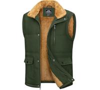 MAGCOMSEN Chaleco de invierno para hombre con forro, chaleco de invierno cálido, chaleco acolchado para el tiempo libre, chaleco deportivo de cuello alto, sin mangas, chaleco térmico de trabajo