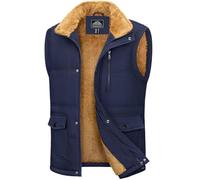 MAGCOMSEN Chaleco de invierno para hombre con forro, chaleco de invierno cálido, chaleco acolchado para el tiempo libre, chaleco deportivo de cuello alto, sin mangas, chaleco térmico de trabajo