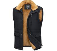 MAGCOMSEN Chaleco de invierno para hombre con forro, chaleco de invierno cálido, chaleco acolchado para el tiempo libre, chaleco deportivo de cuello alto, sin mangas, chaleco térmico de trabajo